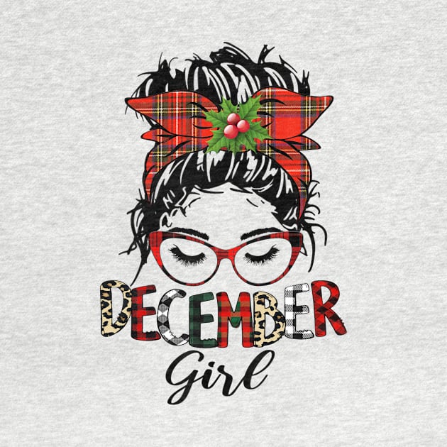 Messy Bun December Girl Christmas December Birthday by Magazine